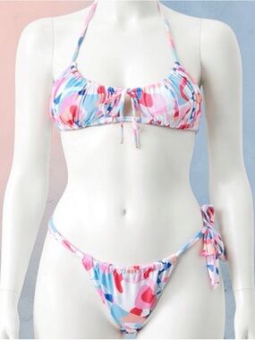 Blackbough Multicolor Pastel Swirl abstract Bikini Set